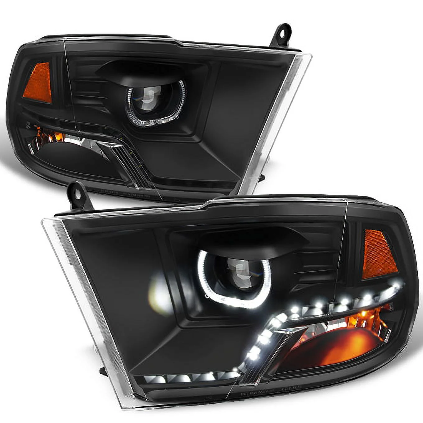 Fits [Mono-Eye Technology] 09-18 Ram 1500/2500/3500 Halo LED Black Headlights Fits select: 2009-2012 DODGE RAM 1500, 2019-2023 RAM 1500 CLASSIC