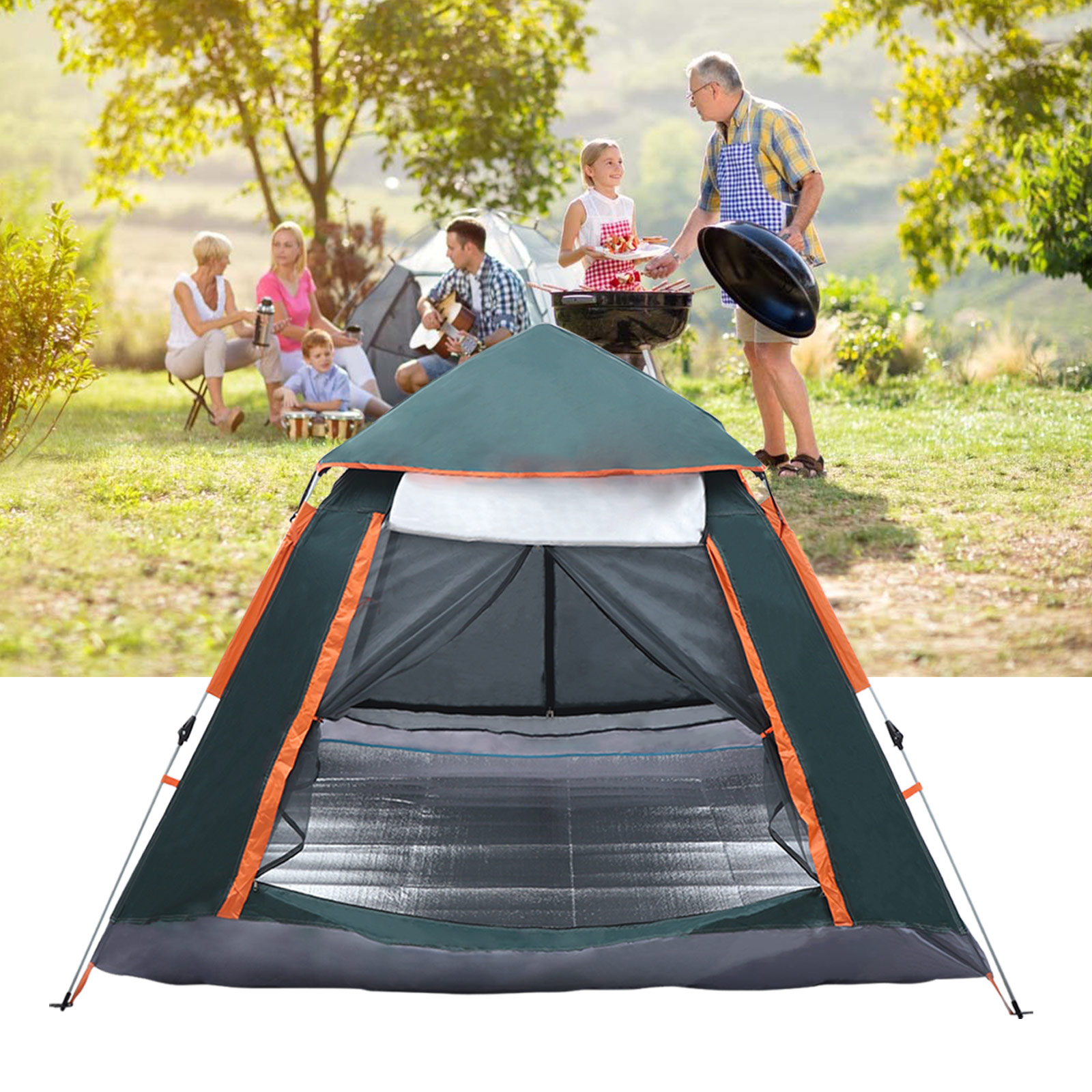 Anqidi Upgrade 4-5 Person Automatic Pop Up Tent Waterproof Outdoor Large Camping Hiking Tent w/Carry Bag 94.5