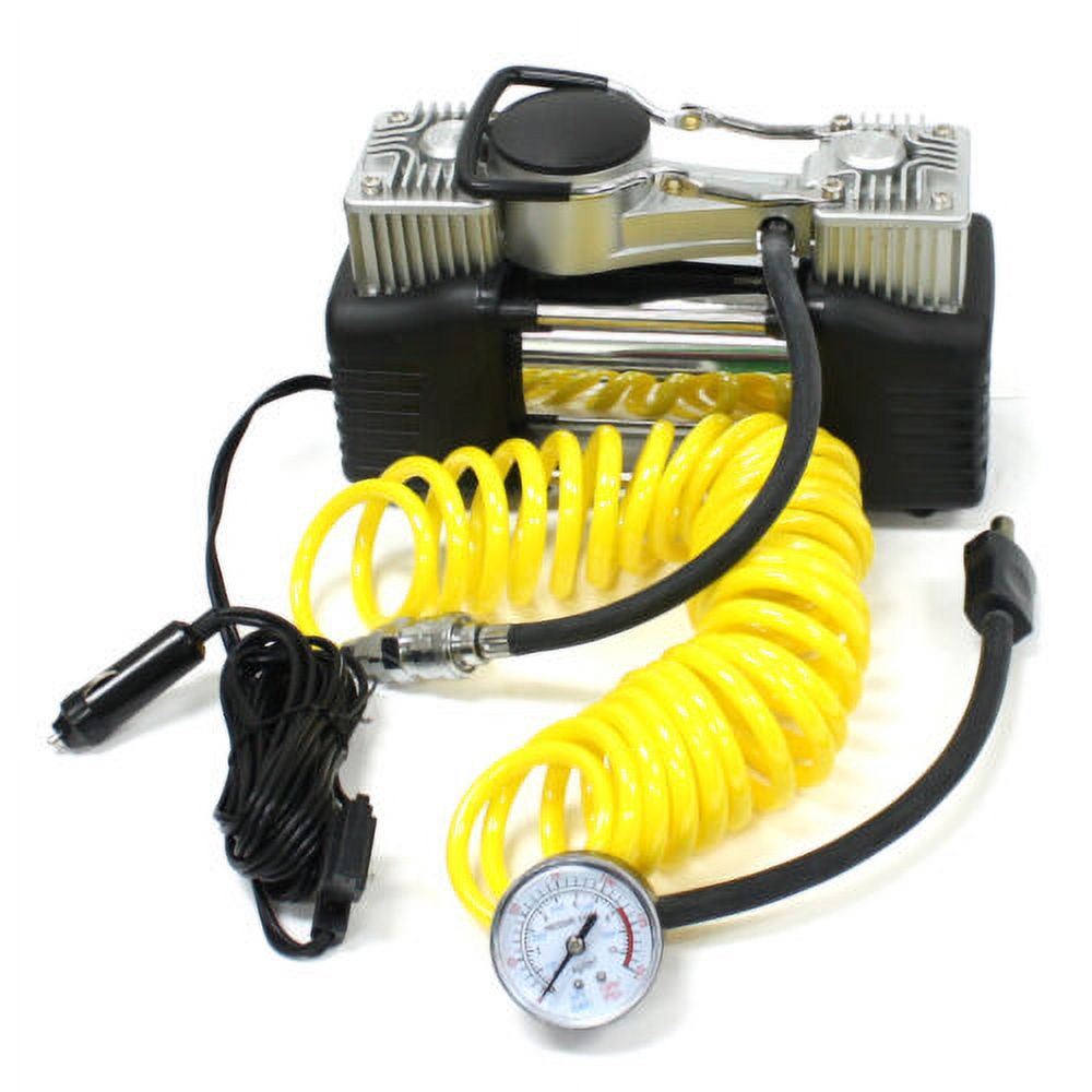 DC 12V Portable Air Compressor 150 PSI Car Tire Inflator Twin Cylinders