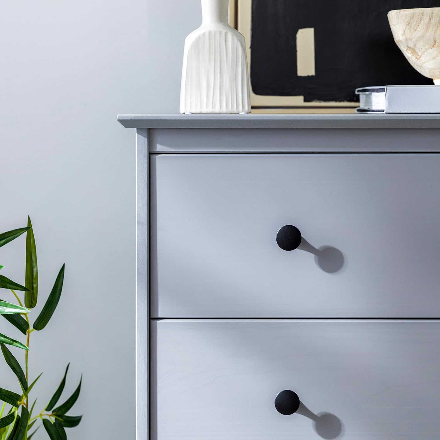 xrboomlife Myron Modern 4-Drawer Solid Wood Dresser  40 Inch  Grey