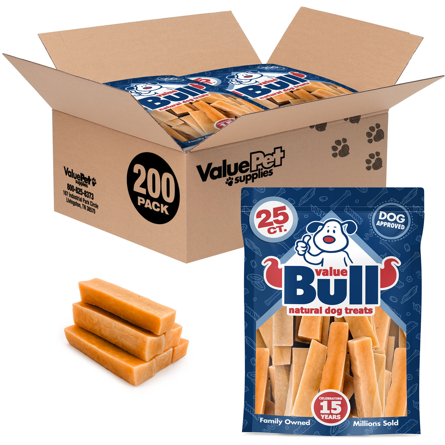 ValueBull Himalayan Yak Cheese Dog Chews, Small, 200 ct