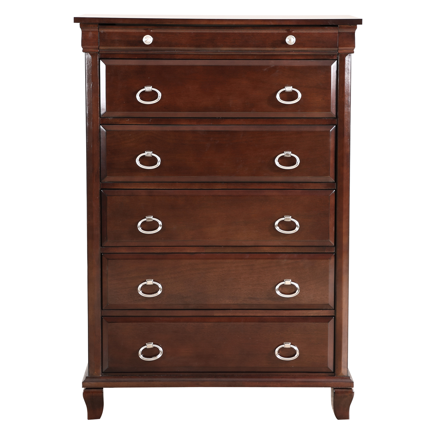 Passion Furniture PF-G9000-CH 36 x 17 x 53 in. Triton 6-Drawer Chest of Drawers, Cappuccino