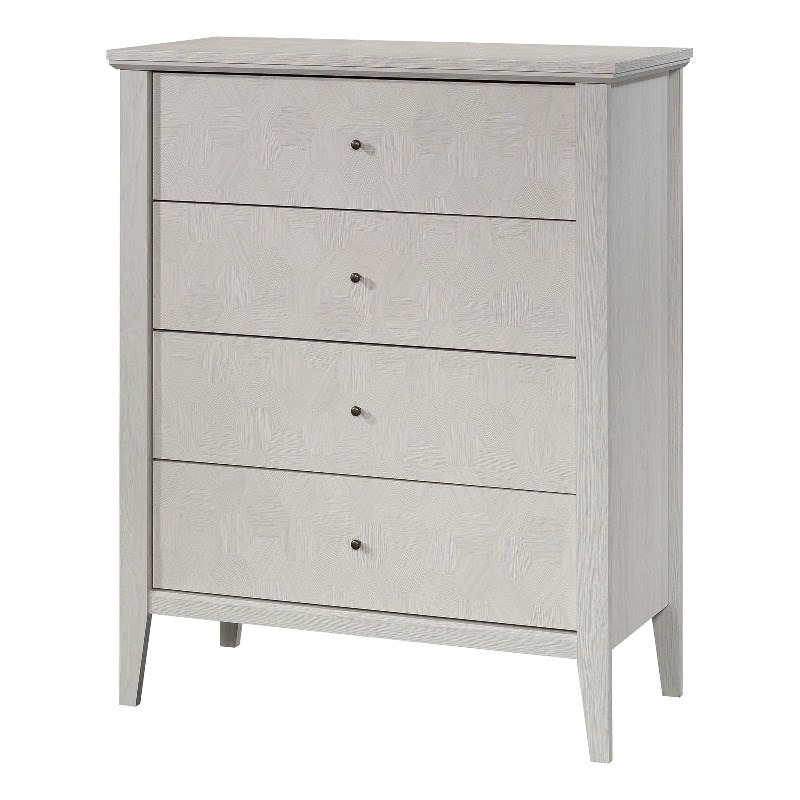 Pemberly Row Modern Engineered Wood 4-Drawer Chest in Glacier Oak