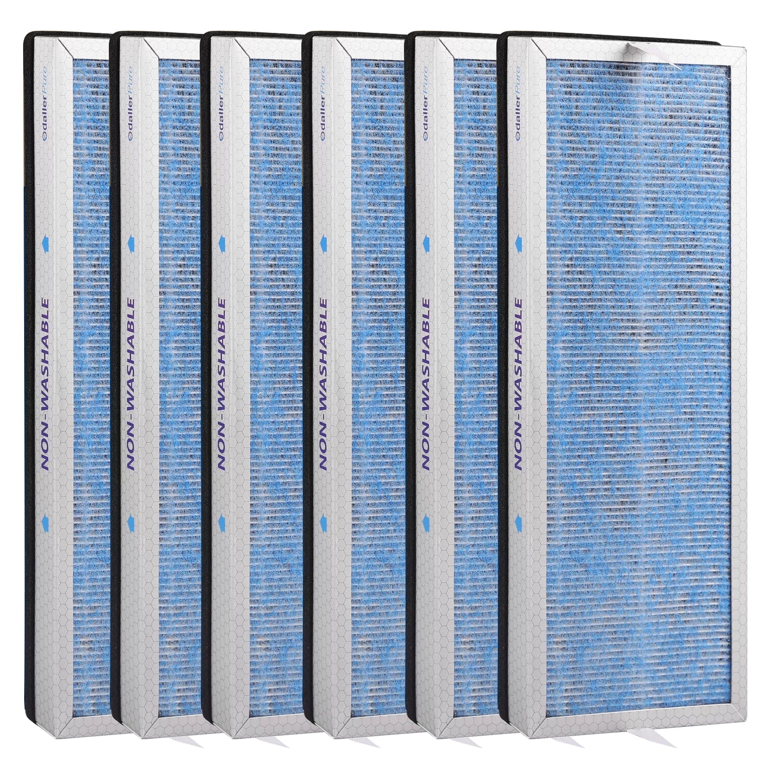 Membrane Solutions MS18 MS19 Replacement Air Filter, 3-Stage H13 True HEPA, Pack of 6