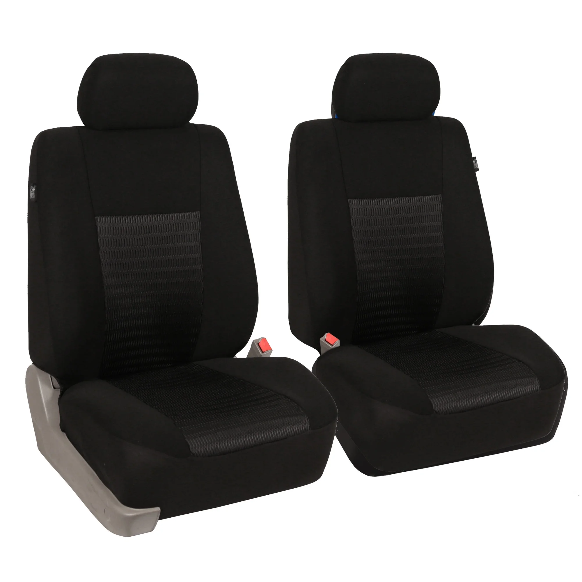 FH Group Trendy Elegence Airbag Compatible and Split Bench 8 Seaters Car Van Seat Covers, Full Set, Black