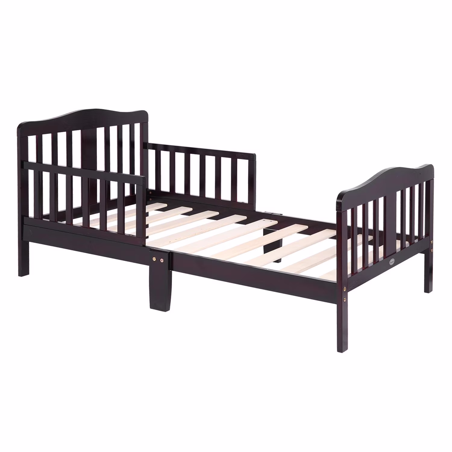 UBesGoo Toddler Bed, Wood Kids Bedframe Children Classic Sleeping Bedroom Furniture w/Safety Rail Fence (Cherry)