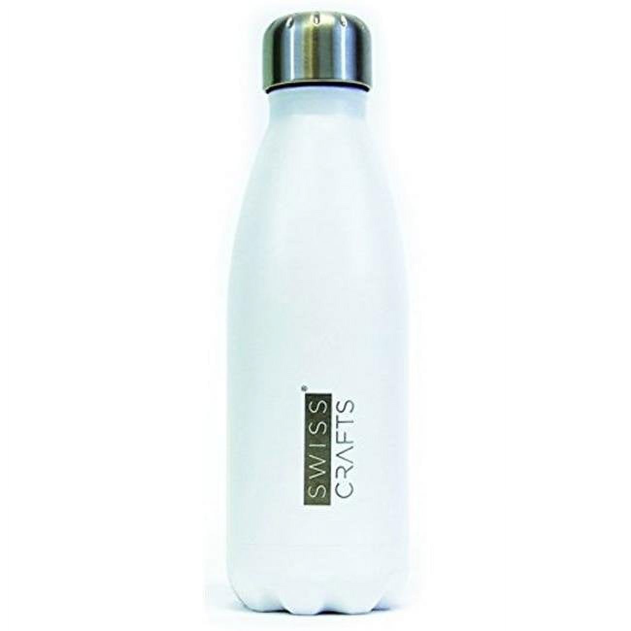 Swiss Craft PZ1000WHT 12 oz Double Wall Vacuum Insulated Water Bottle, White