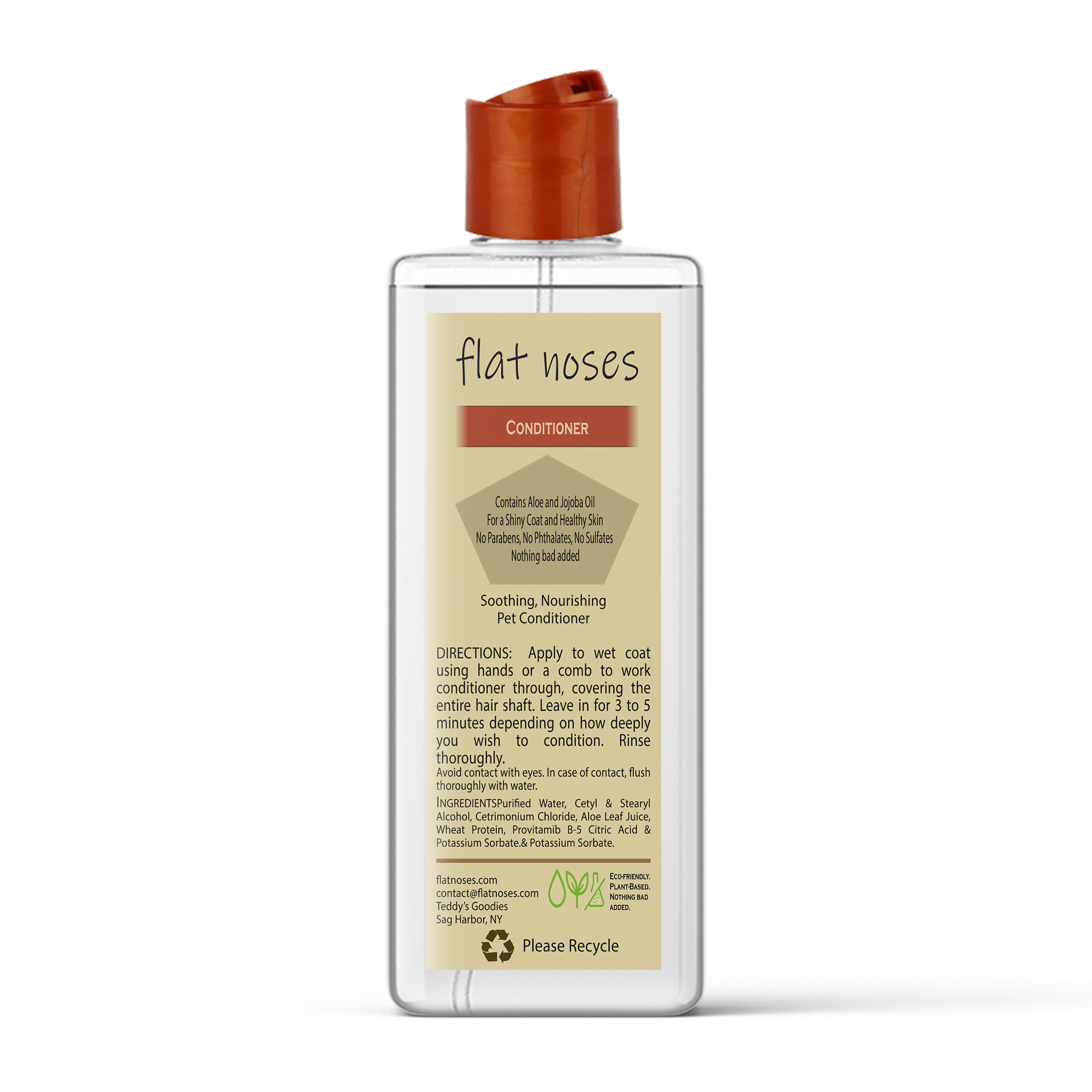 Flat Noses Natural Conditioner for Dogs - Unscented, Leaves Coat Clean with Lustrous Shine - Plant-Based Detangler, Nourishing, Moisturizing with Aloe, Provitamin B5