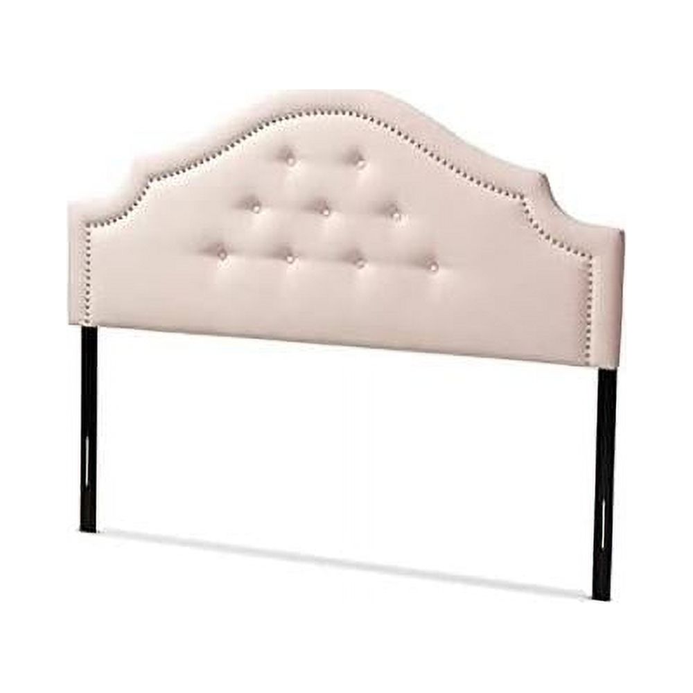 Modern And Contemporary Light Velvet Fabric Upholstered Full Size Headboard