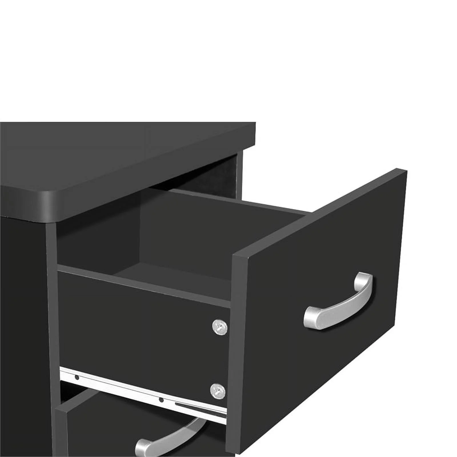 Home Square 2-Piece Set with Dresser with Lock 2-Drawer Nightstand in Black