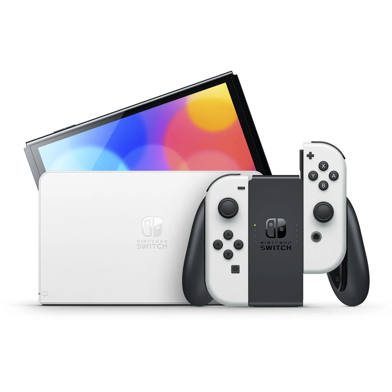 Nintendo Switch OLED Console White with Super Mario Party and Screen Cleaning Cloth - Import with US Plug