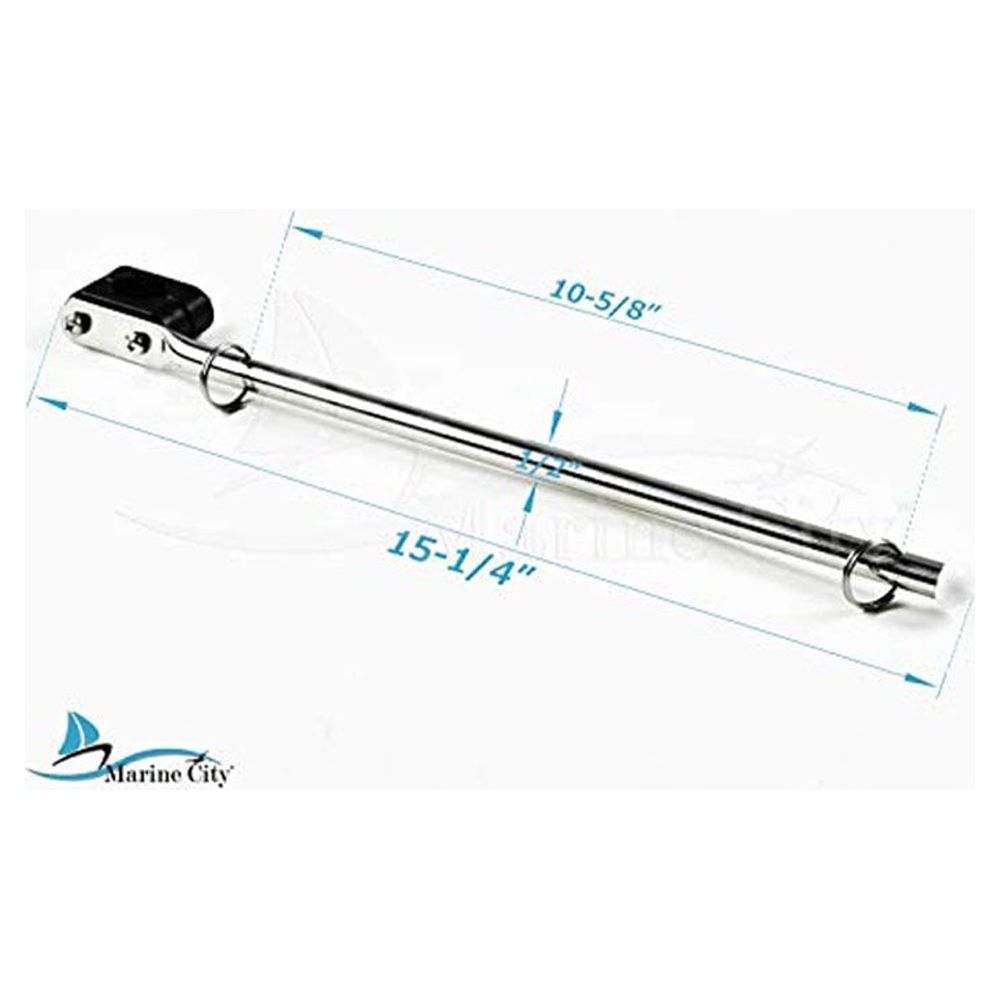 Marine City Stainless Steel Rail Mounted Flag Staff Cooperate with 7/8 inches to 1 inches Tube