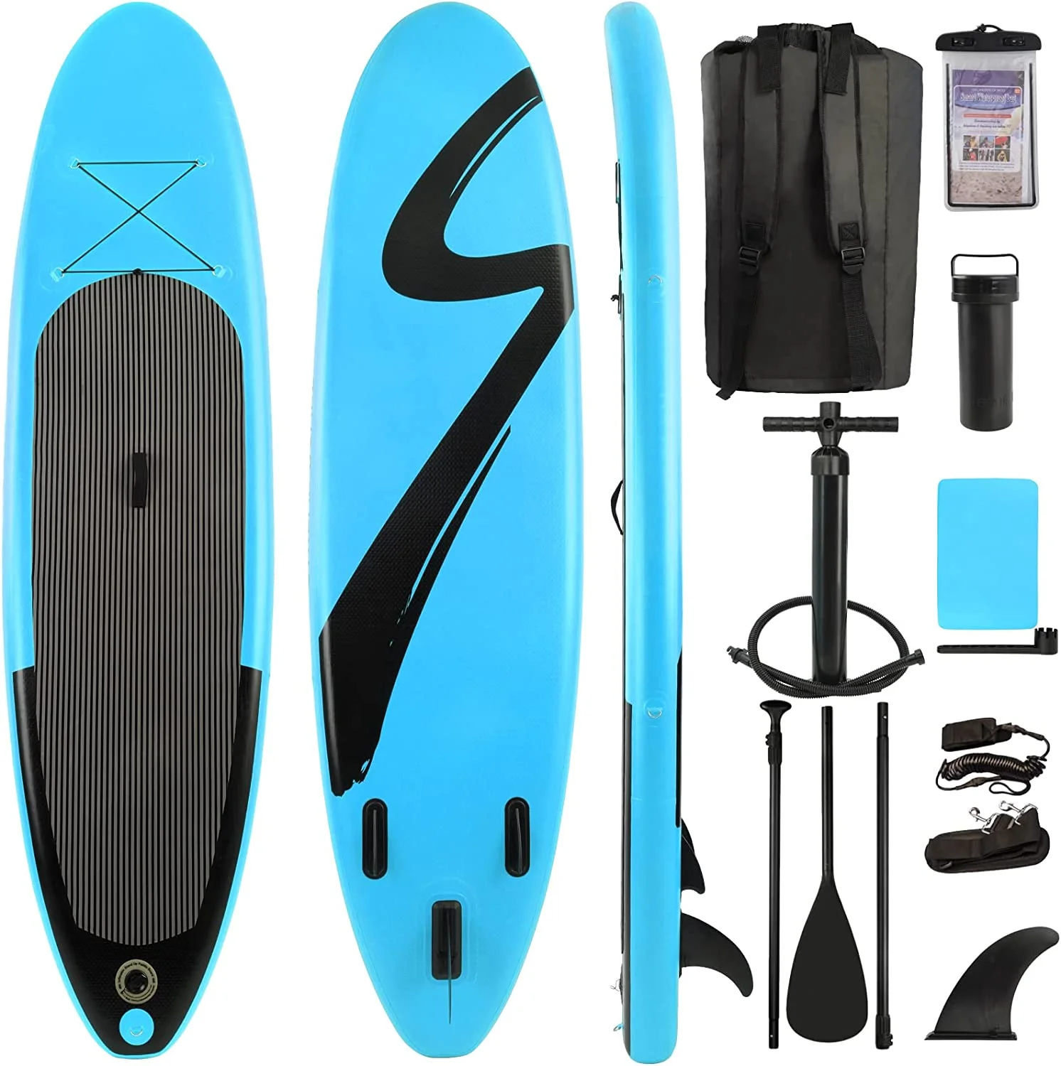 streakboard Inflatable Stand Up Paddle Board Non-Slip Deck with Backpack, Leash, Paddle, Hand Pump & Repair Kit