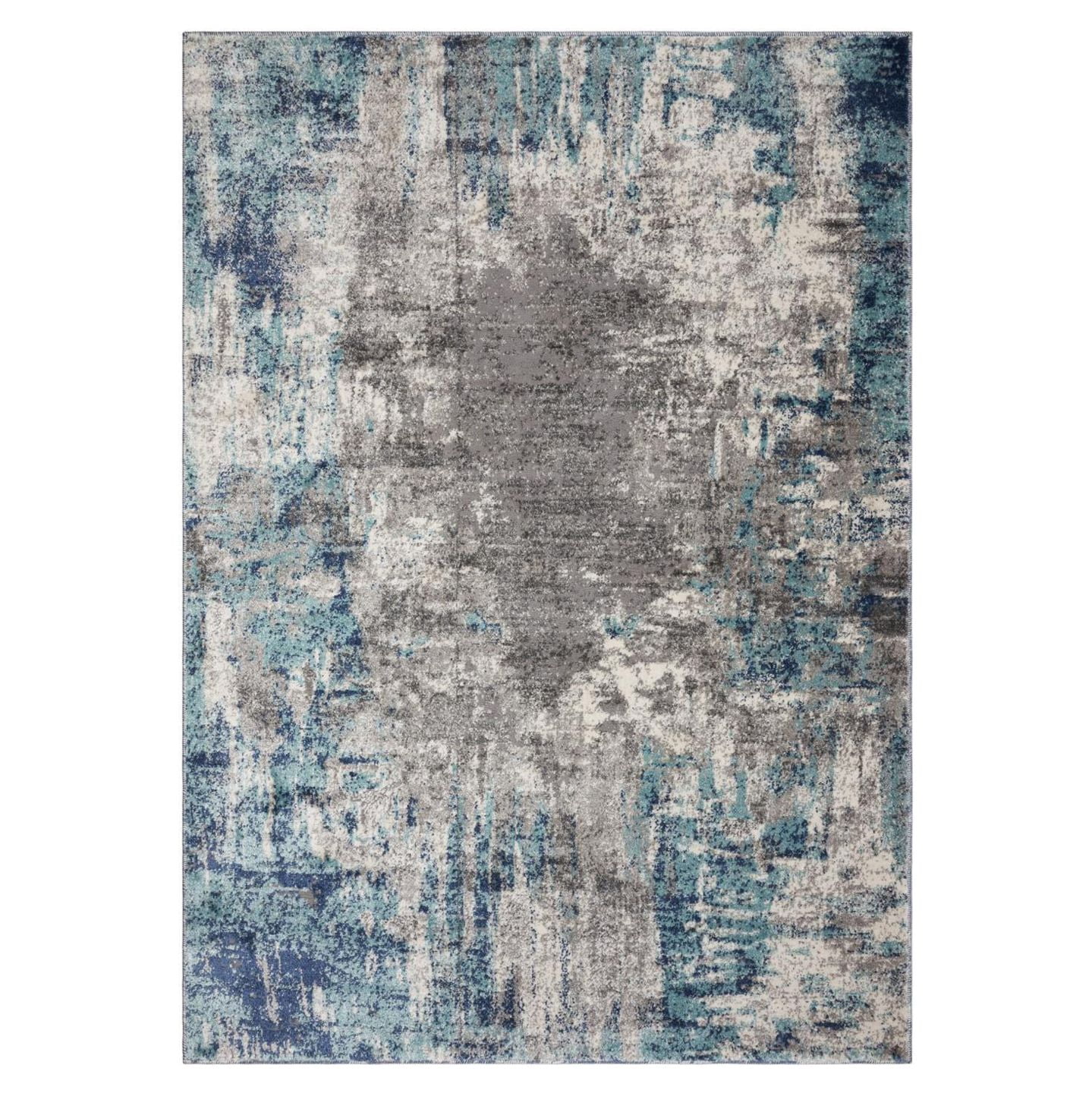 Luxe Weavers Euston Collection Abstract Area Rug 7680 Dark Blue, Light Blue 8x10