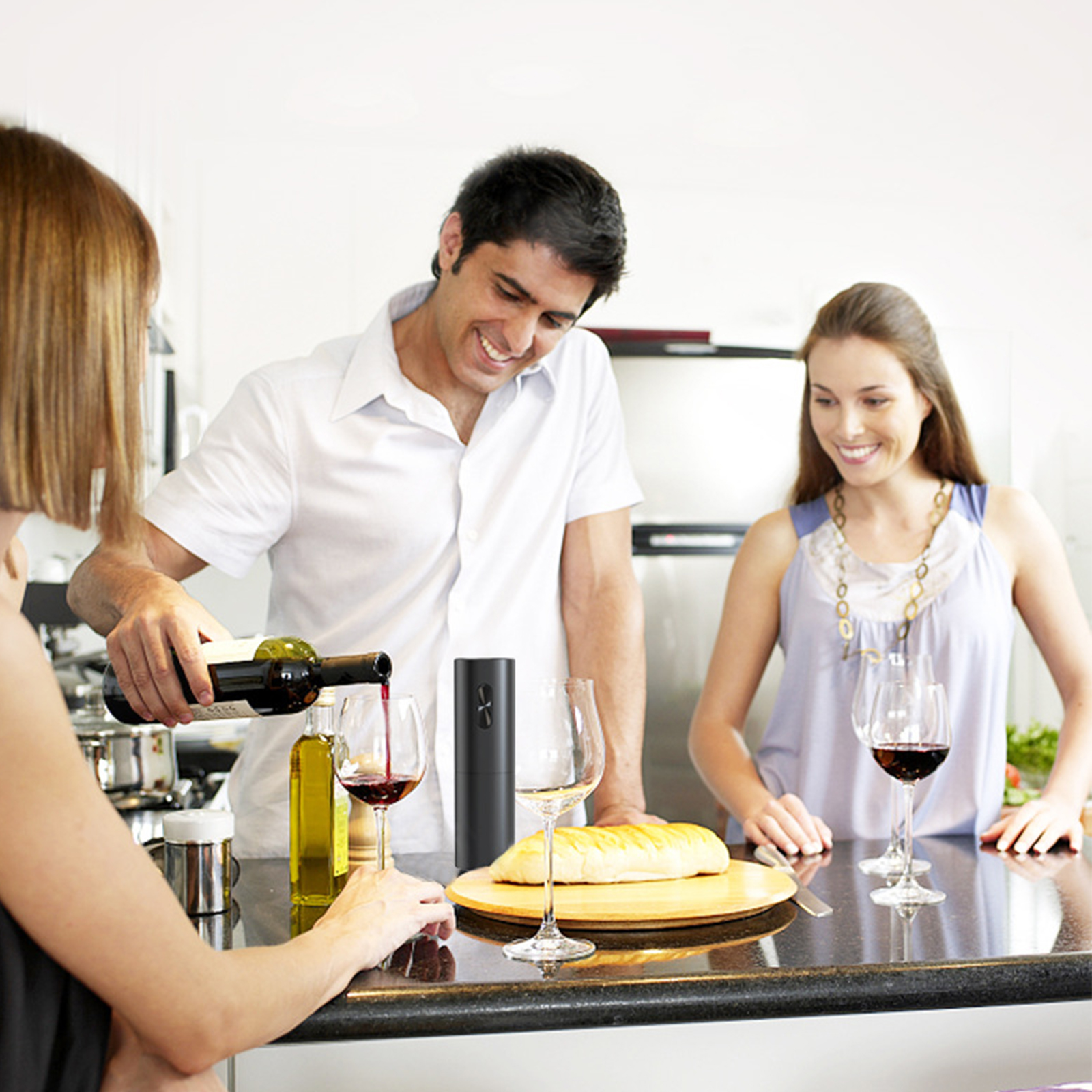 Rechargeable Electric Wine Bottle Openers - Electric Wine Opener, Wine Gift Automatic Wine Opener (Stainless Steel)