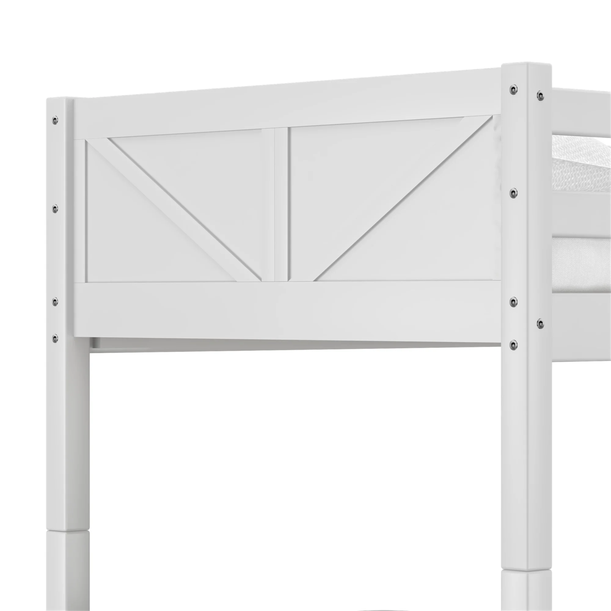 Rae Wood Twin over Twin Bunk Bed, White, by Hillsdale Living Essentials