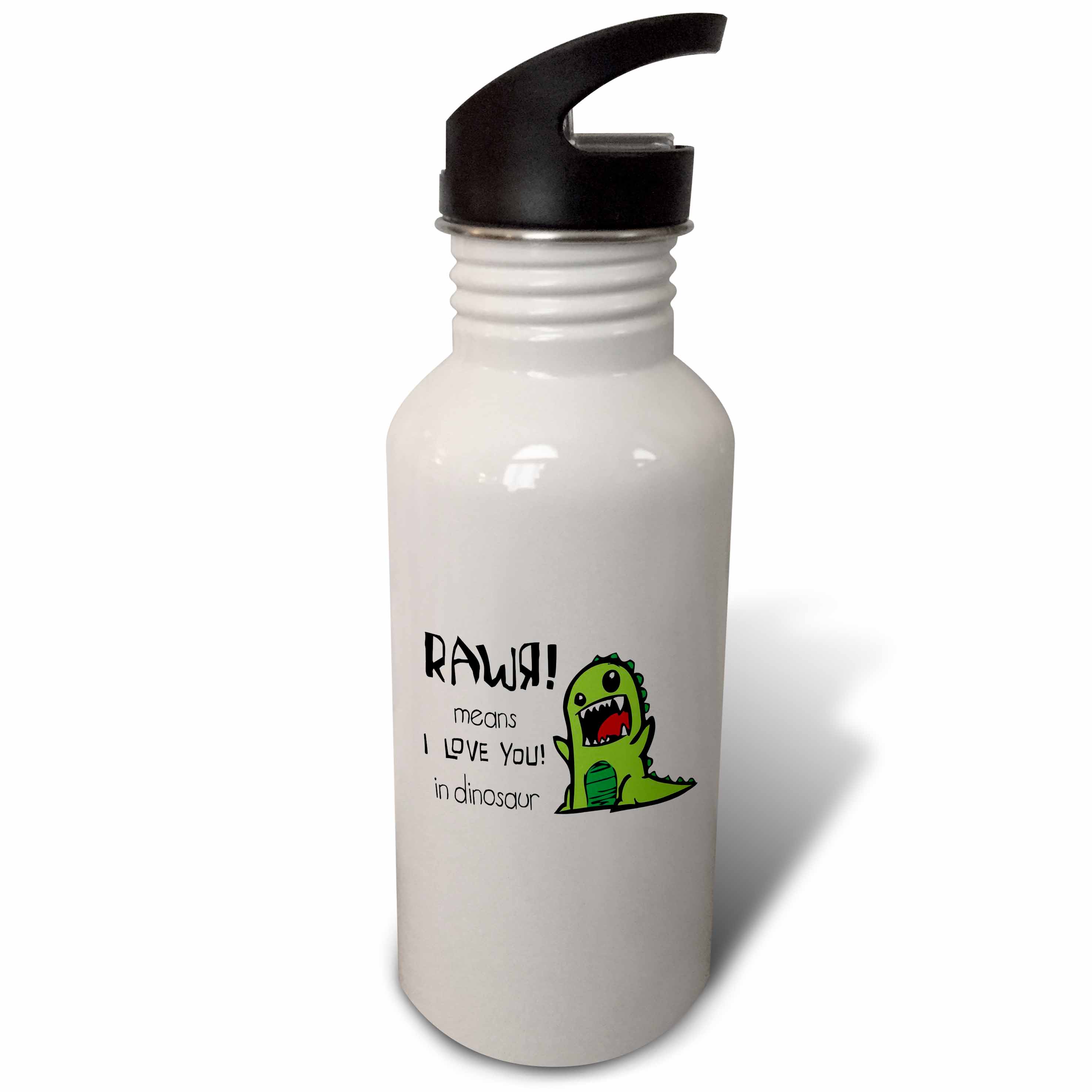 Rawr means I love you in dinosaur 21 oz Sports Water Bottle wb-157446-1