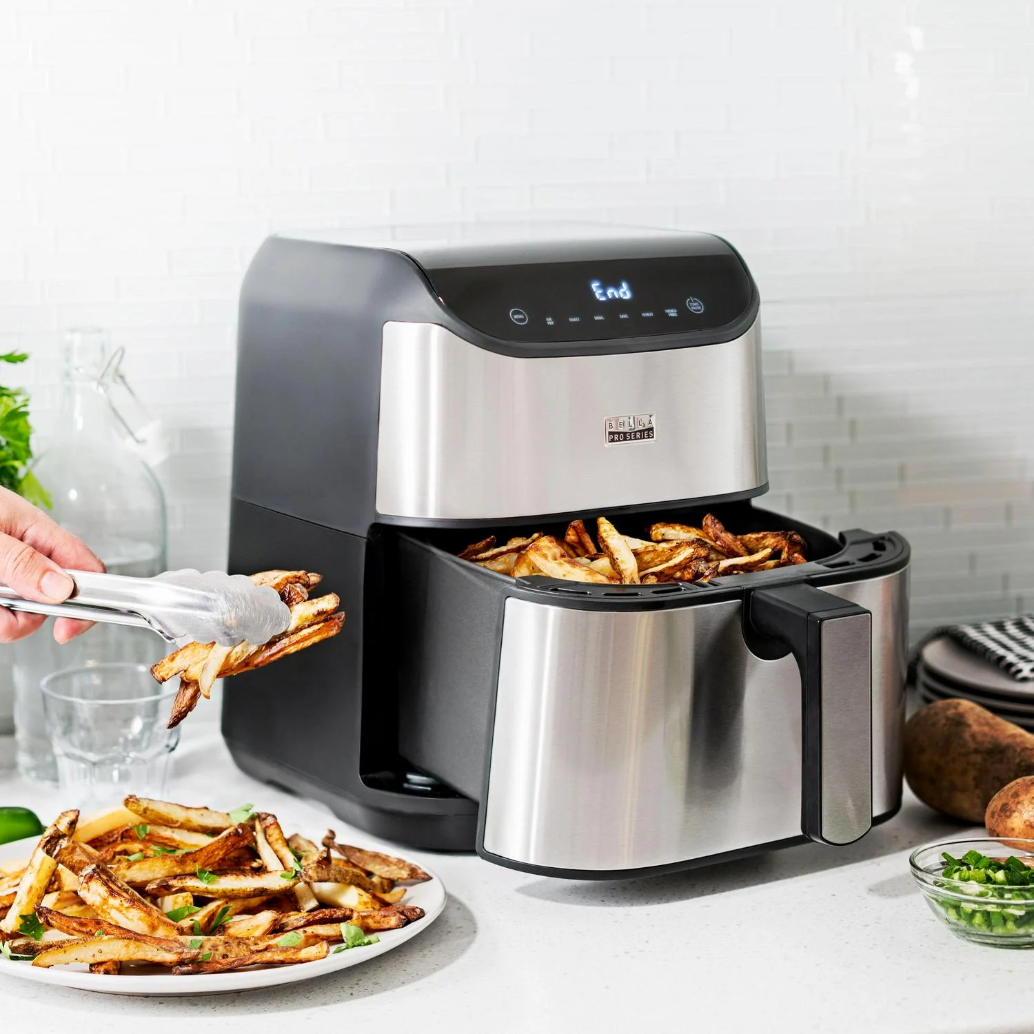 Bella Pro Series - 6-qt. Digital Air Fryer with Stainless Finish - SS (bb)