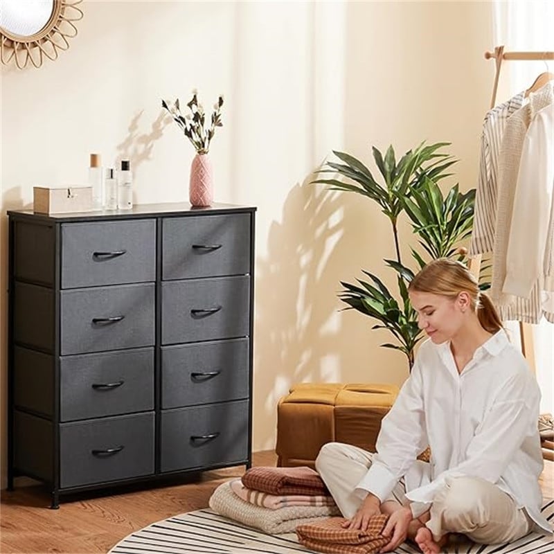 Dresser for Bedroom Tall Drawer Dresser Charcoal Black