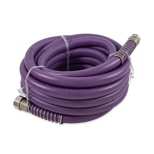 Camco EvoFlex 25-Foot Camper/RV Drinking Water Hose | Features an Extra Flexible Design with Stainless Steel Strain Relief Ends | Lead-Free, BPA-Free & Phthalate-Free | Purple (22582)