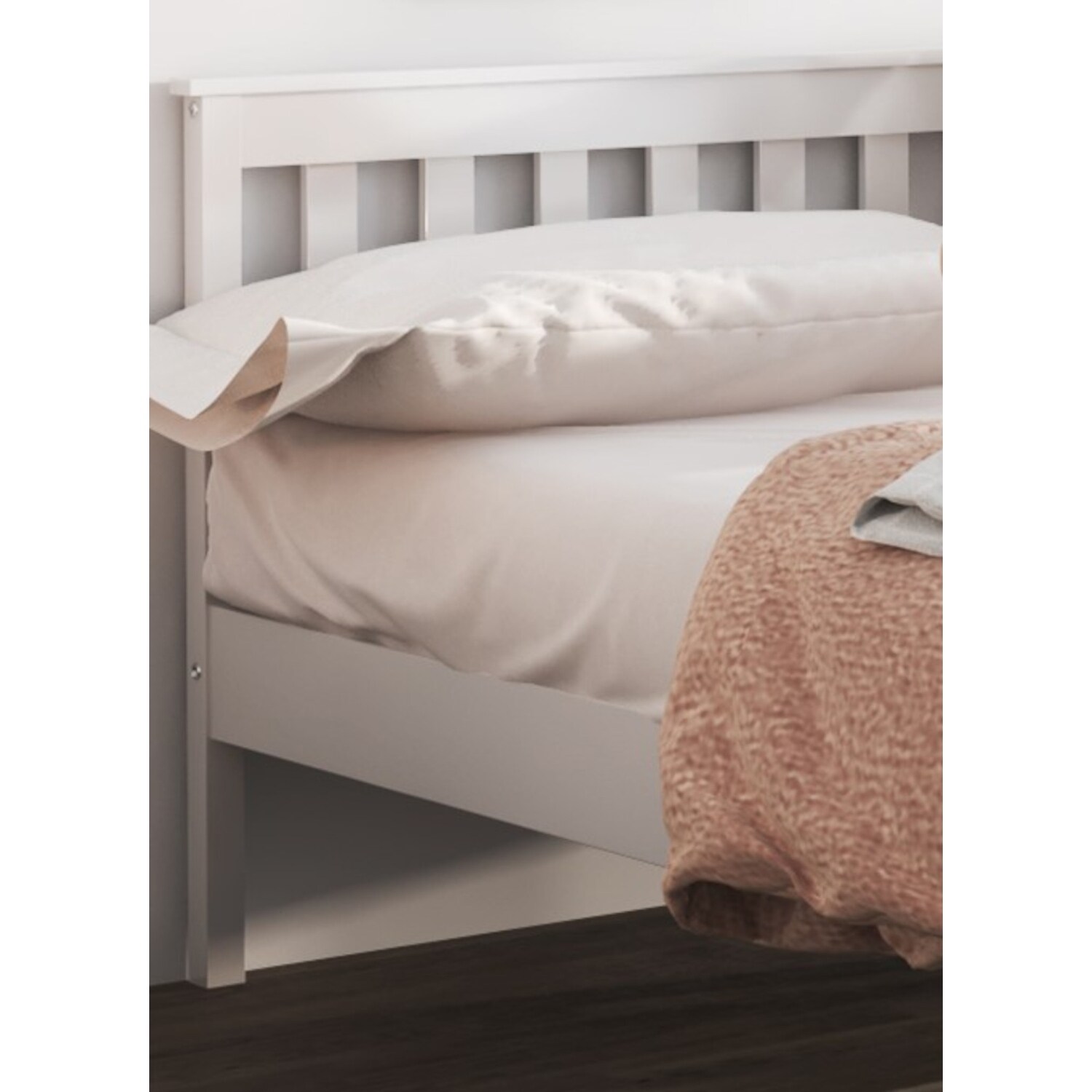 Pine Shaker Panel Bed White - Queen