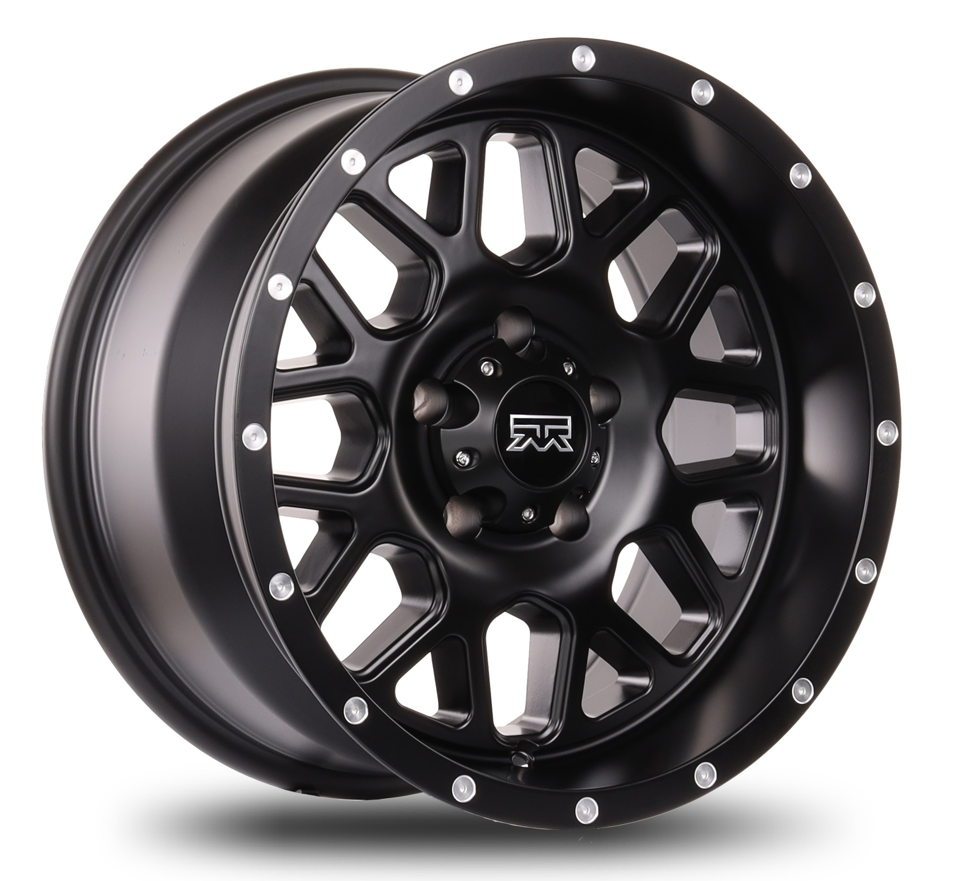 17x9 Mudder Trucker MT859 Mutiny Satin Black 5x127 5x5 ET-12 wheel rim