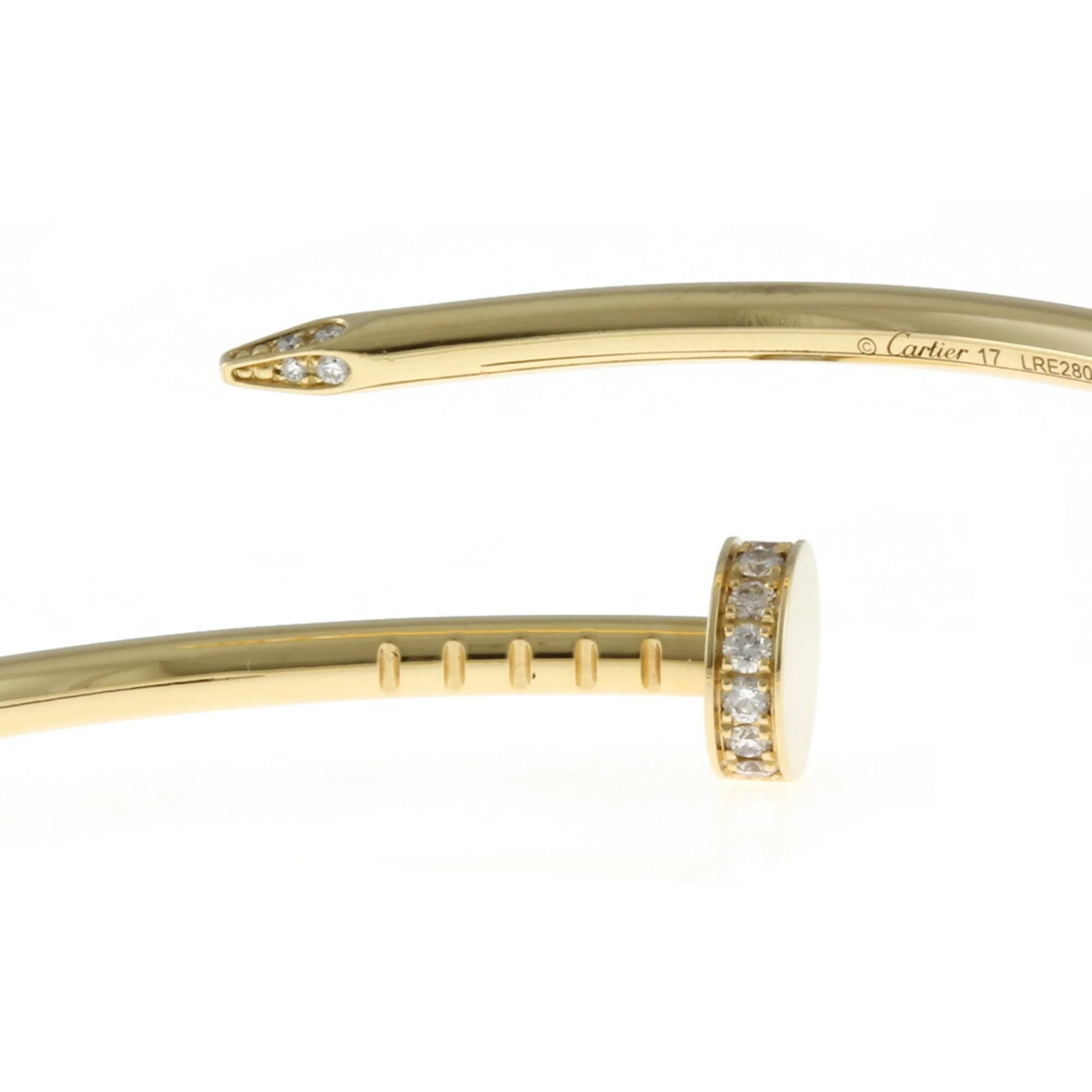 Pre-Owned Cartier CARTIER Juste Uncle Small #17 Bangle 18K K18 Yellow Gold Diamond Women's (Good)