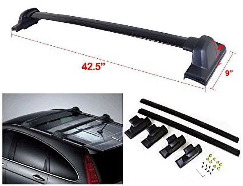 Spec-D Tuning RRB-CRV07BK Honda Crv Aluminum Roof Top Roof Rack Black Cross Bar Max Load 150Lbs