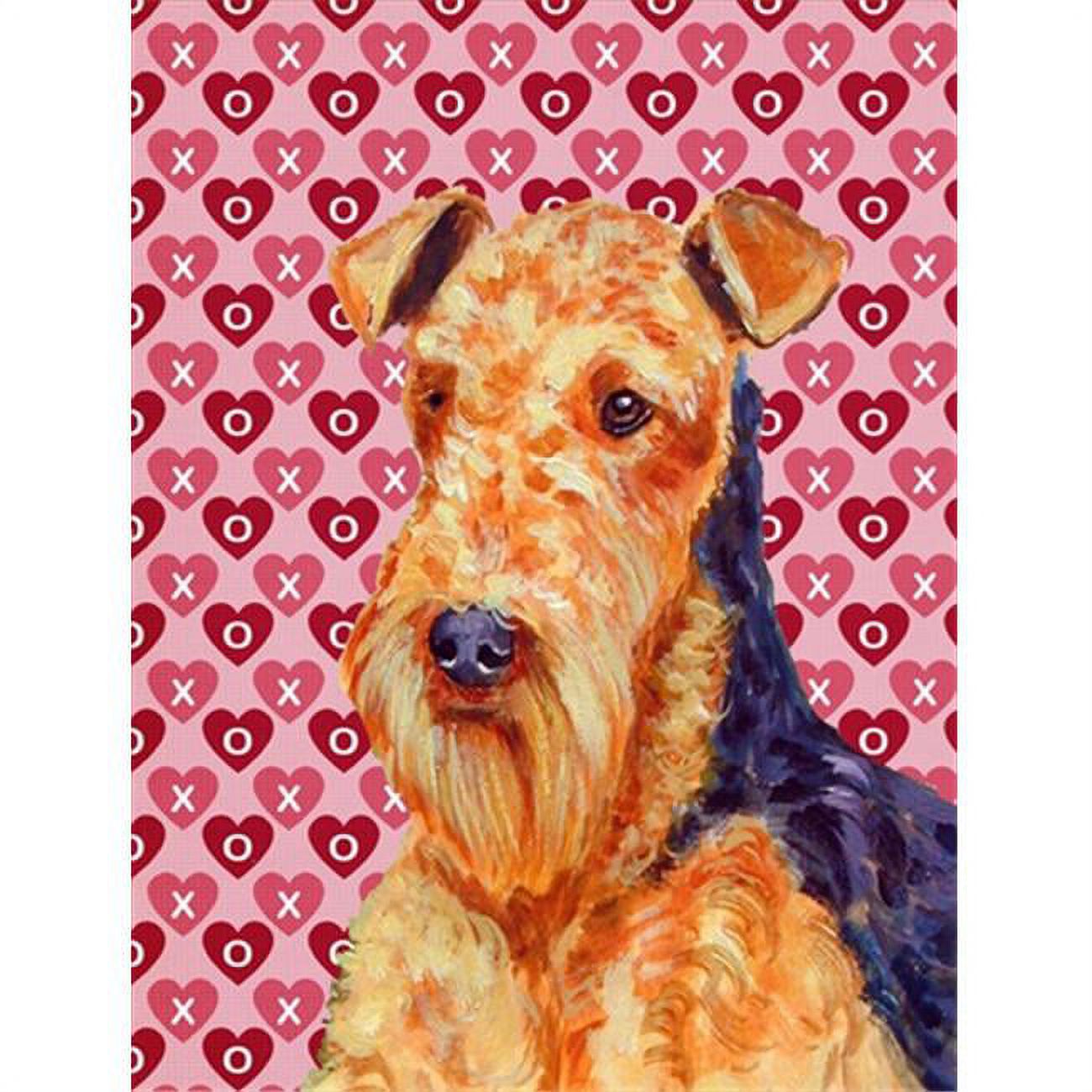 Carolines Treasures  Airedale Hearts Love And Valentines Day Portrait Flag Garden Size