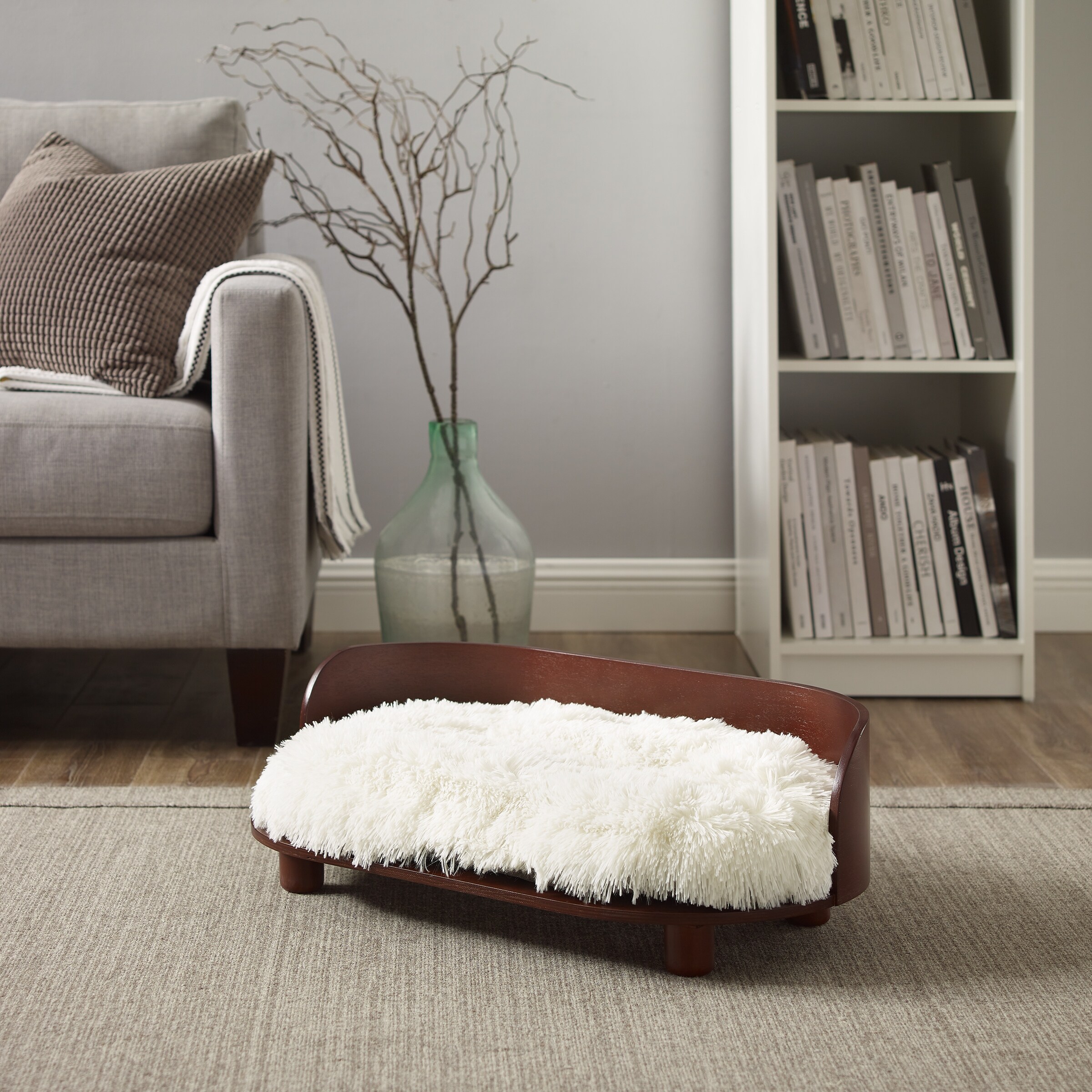 Sam's Pets Kuai Dog Bed Bent Wood Medium dark Brown Dark Brown