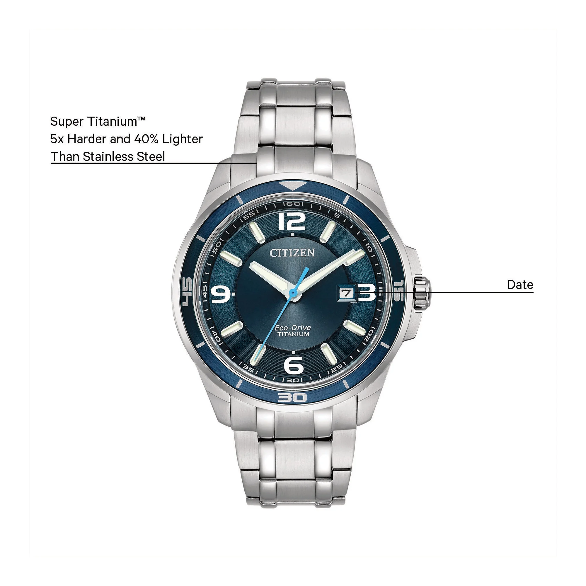 Citizen Ti+IP Blue Dial Titanium Men's Watch BM6929-56L