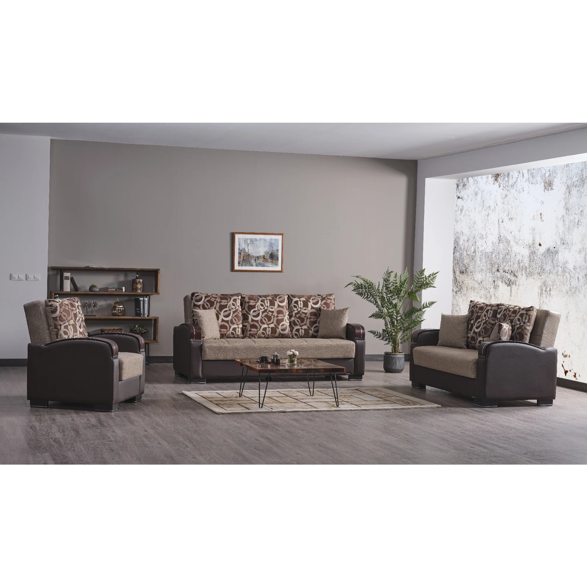 Ottomanson Founders Sleeper Loveseat, Brown Chenille