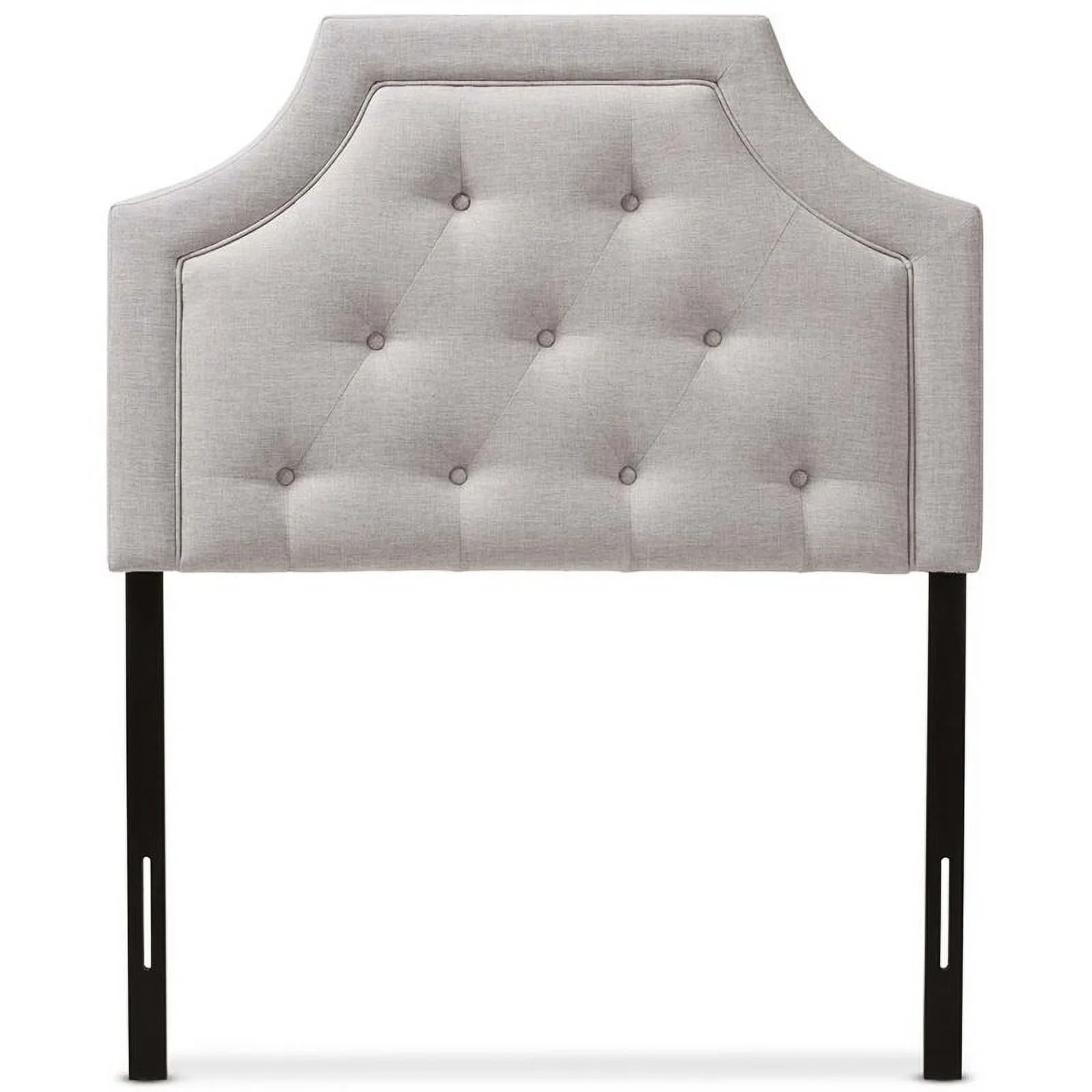 Bowery Hill Modern Fabric Tufted Twin Headboard in Grayish Beige