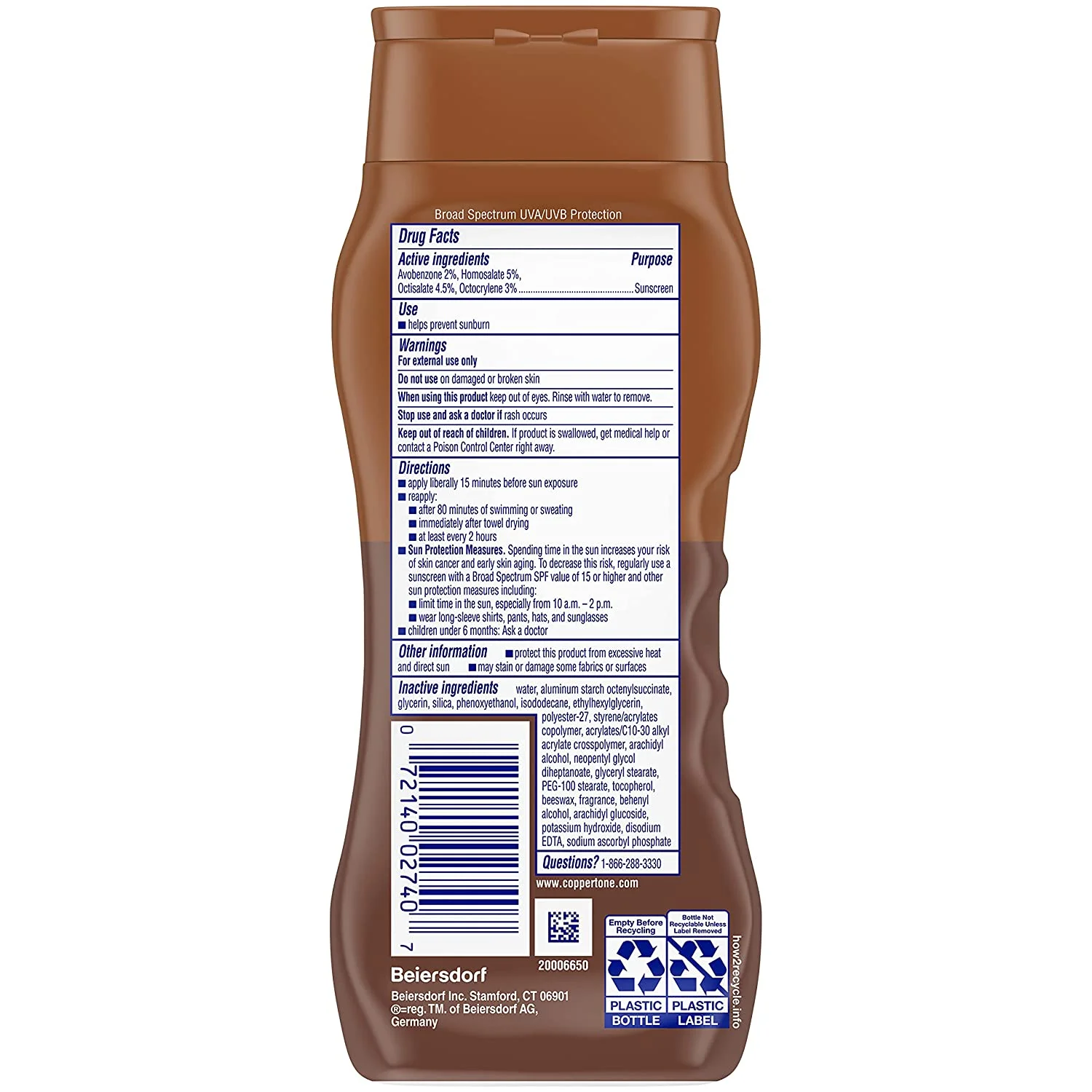 Coppertone Tanning Sunscreen Lotion SPF 15, 8 Fl. Oz. - Pack of 5