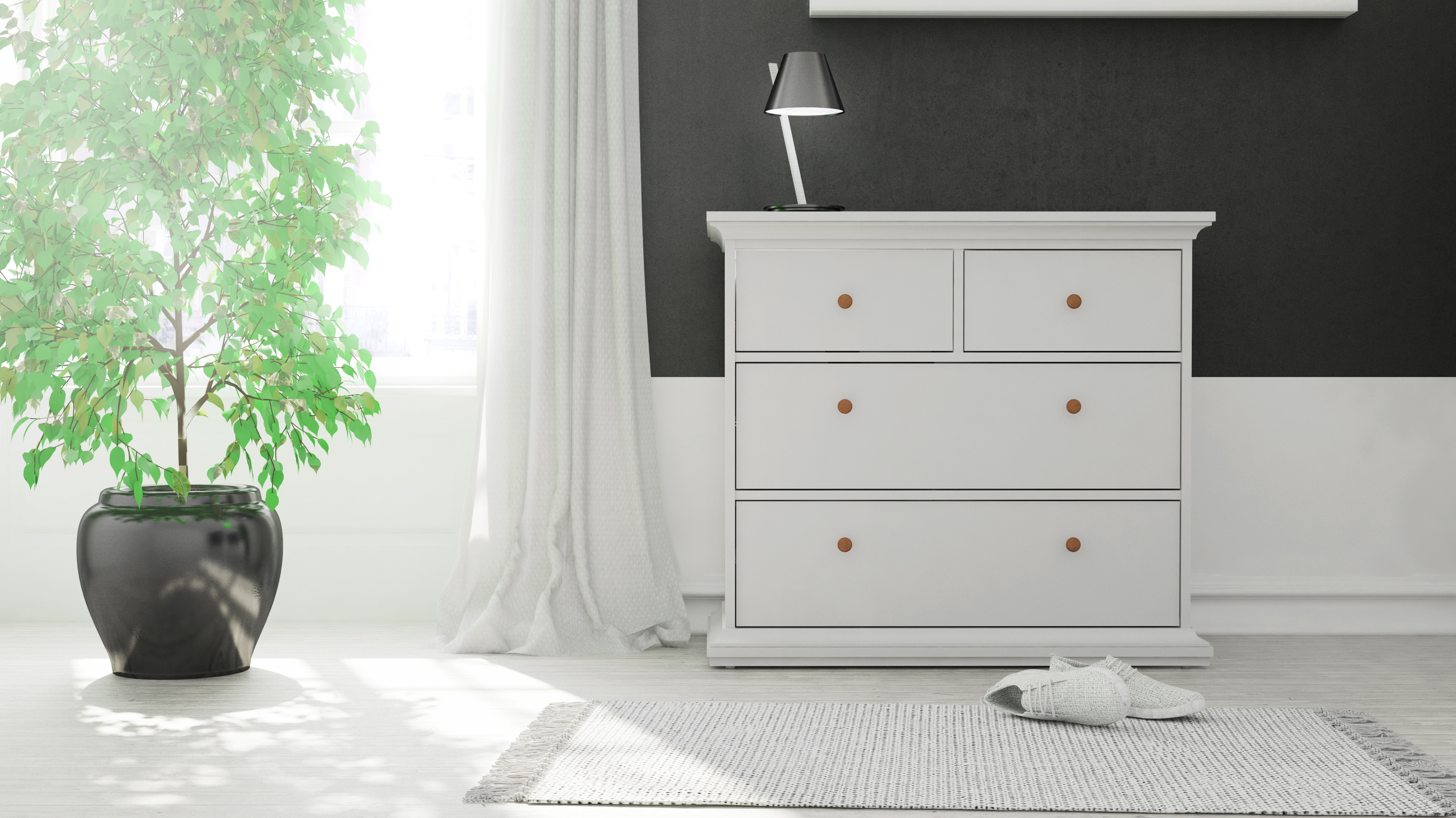 Maison Park 4 Drawer Chest, White