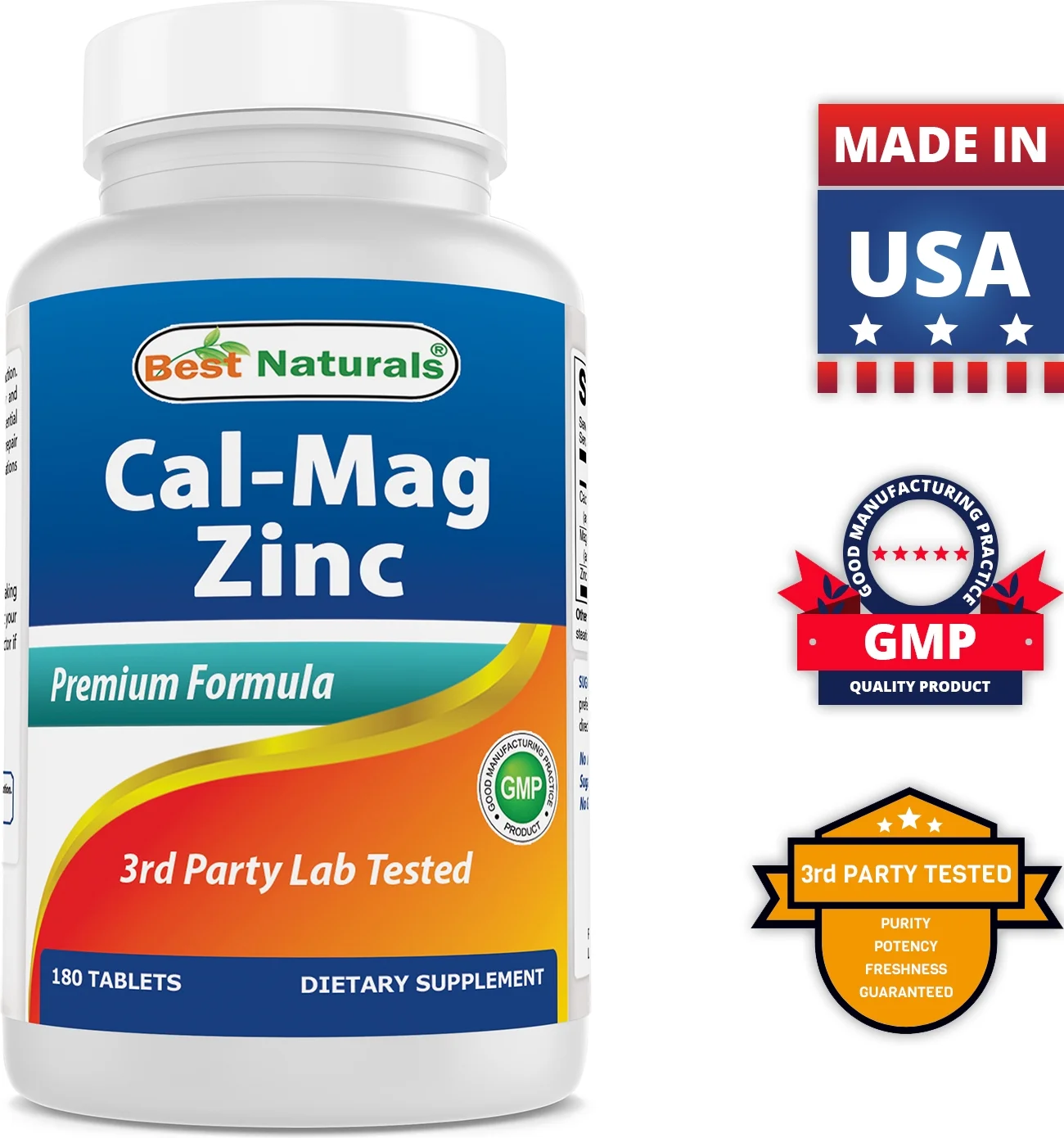 2 Pack Best Naturals Cal Mag Zinc 180 Tablets