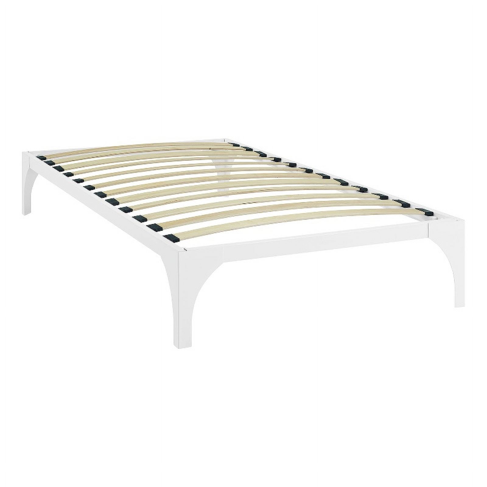 Pemberly Row Modern Platform Metal Twin Bed Frame in White Finish