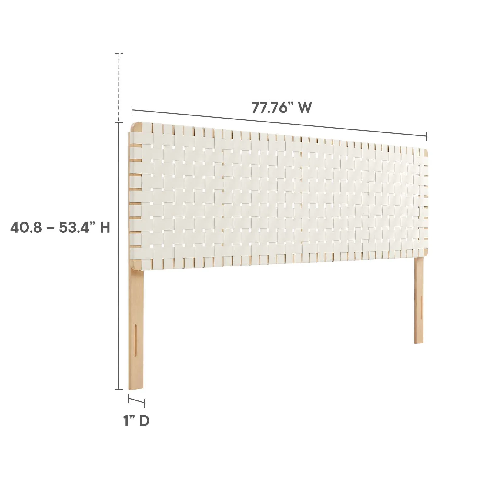 Modway Sparta Weave King Vegan Leather Headboard in Natural Beige