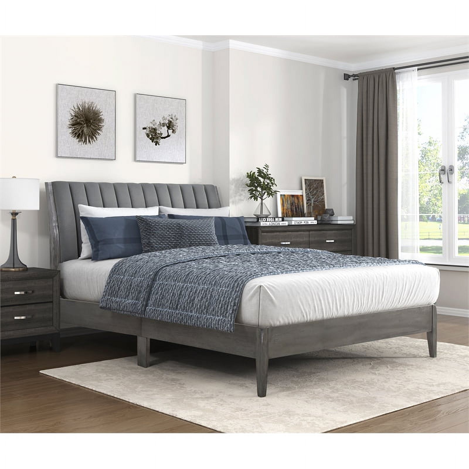 Lexicon Dade Contemporary Wood California King Platform Bed in Gray