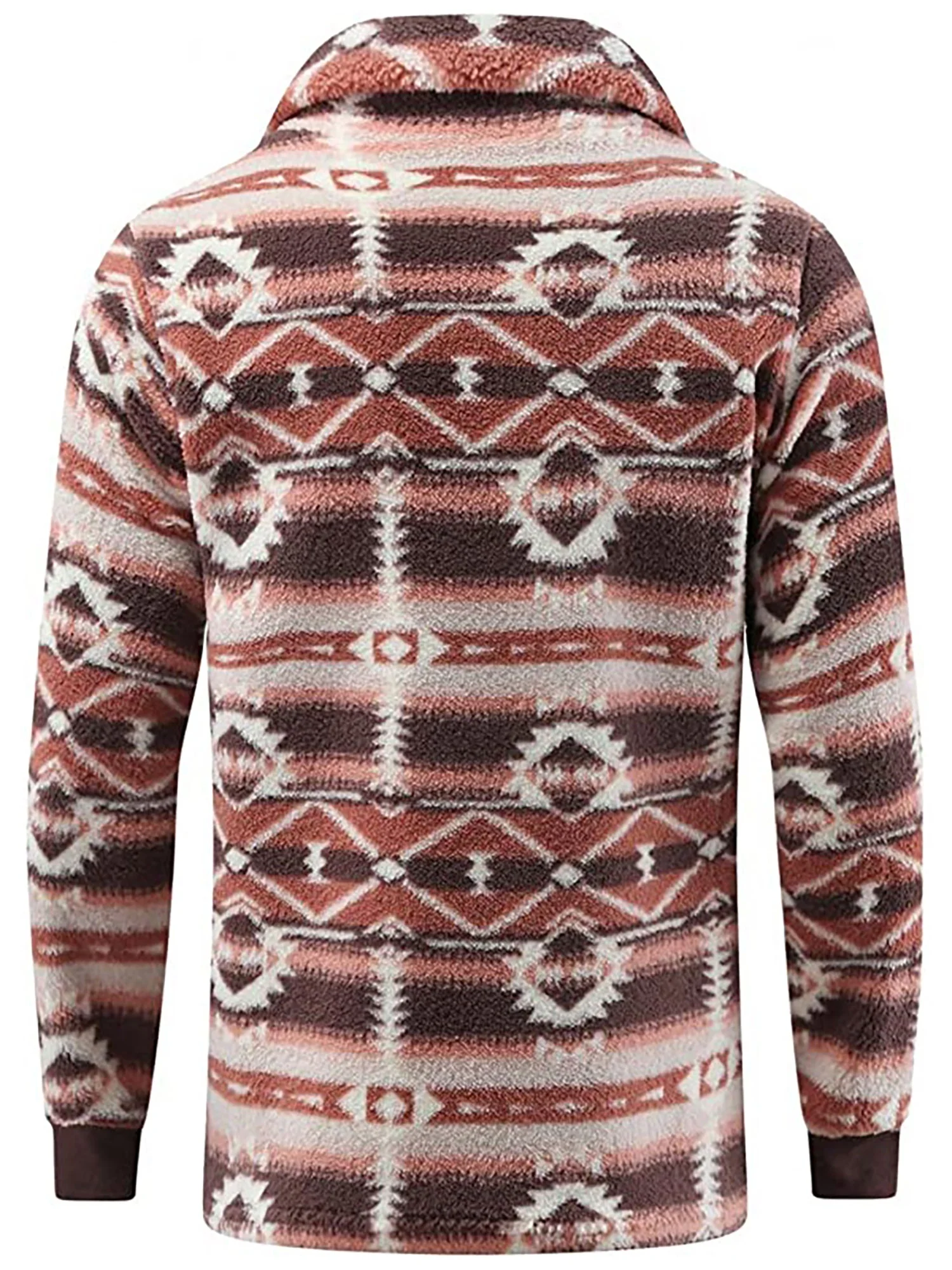 Capreze Men Plaid Shirt Double-Sided Plush Jacket Long Sleeve Casual Pullover Turn-down Neck Button Thickened Winter Warm Shirts with Pocket