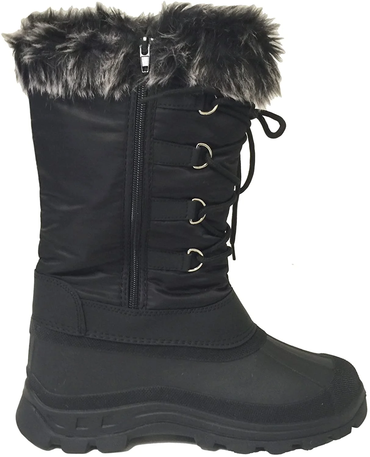 Women's Winter Boots Faux Fur Insulated Zipper Snow Shoes