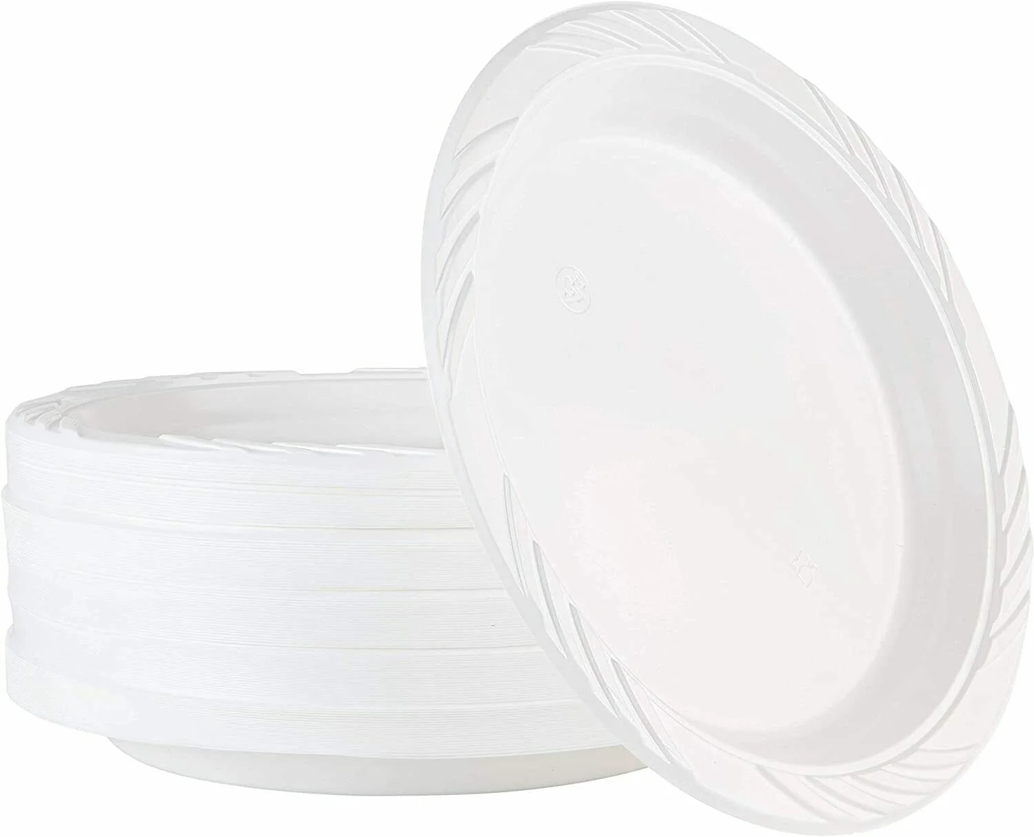 [BULK] 9 inch Round Plastic Plates Microwaveable, Disposable, White, Dinnerware (500)