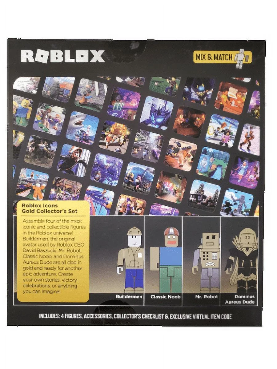 Roblox Action Collection - 15th Anniversary Gold 4 Figure Pack [Includes Exclusive Virtual Item]