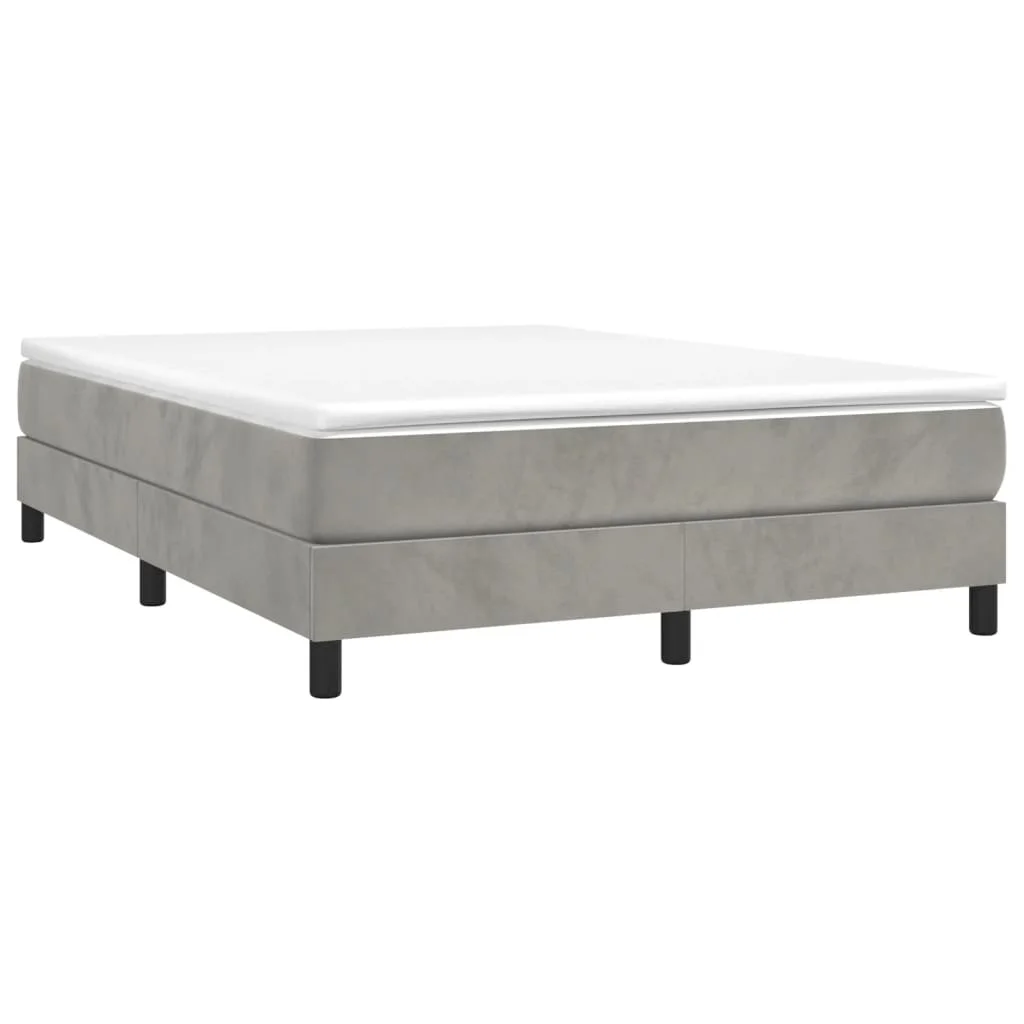 Box Spring Bed with Mattress Light Gray 53.9