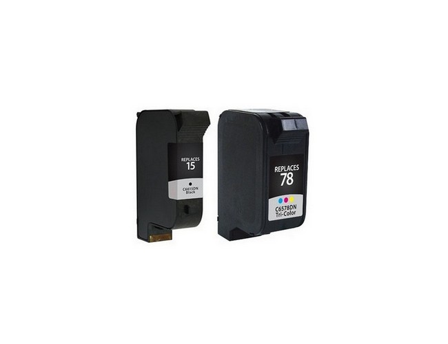 PrinterDash Replacement for DeskJet 920/940/3820/OfficeJet 5110/V40/PSC-720/750/760/950 Inkjet Combo Pack (Black/Color) (NO. 15/NO. 78) (C6615DN_1PK/CB277AN_1PKMP)