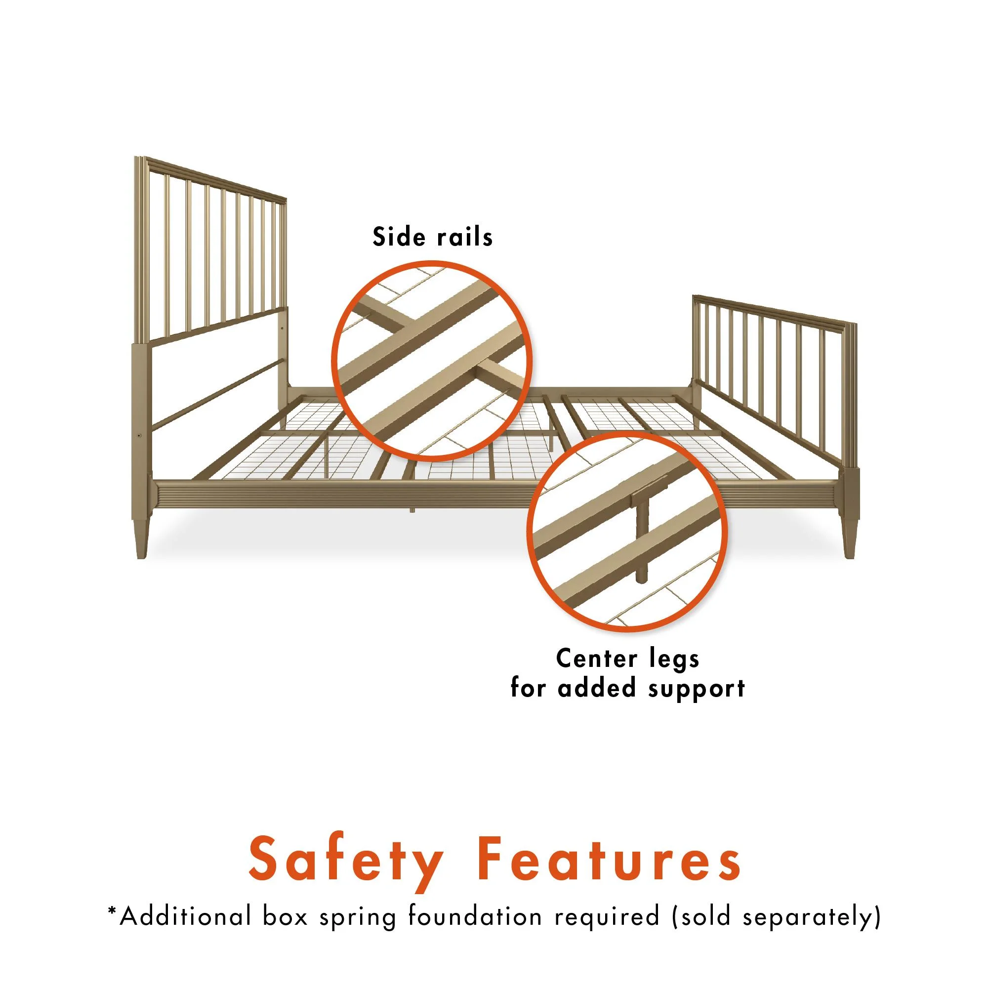 CosmoLiving by Cosmopolitan Blair Brass Metal Bed, King