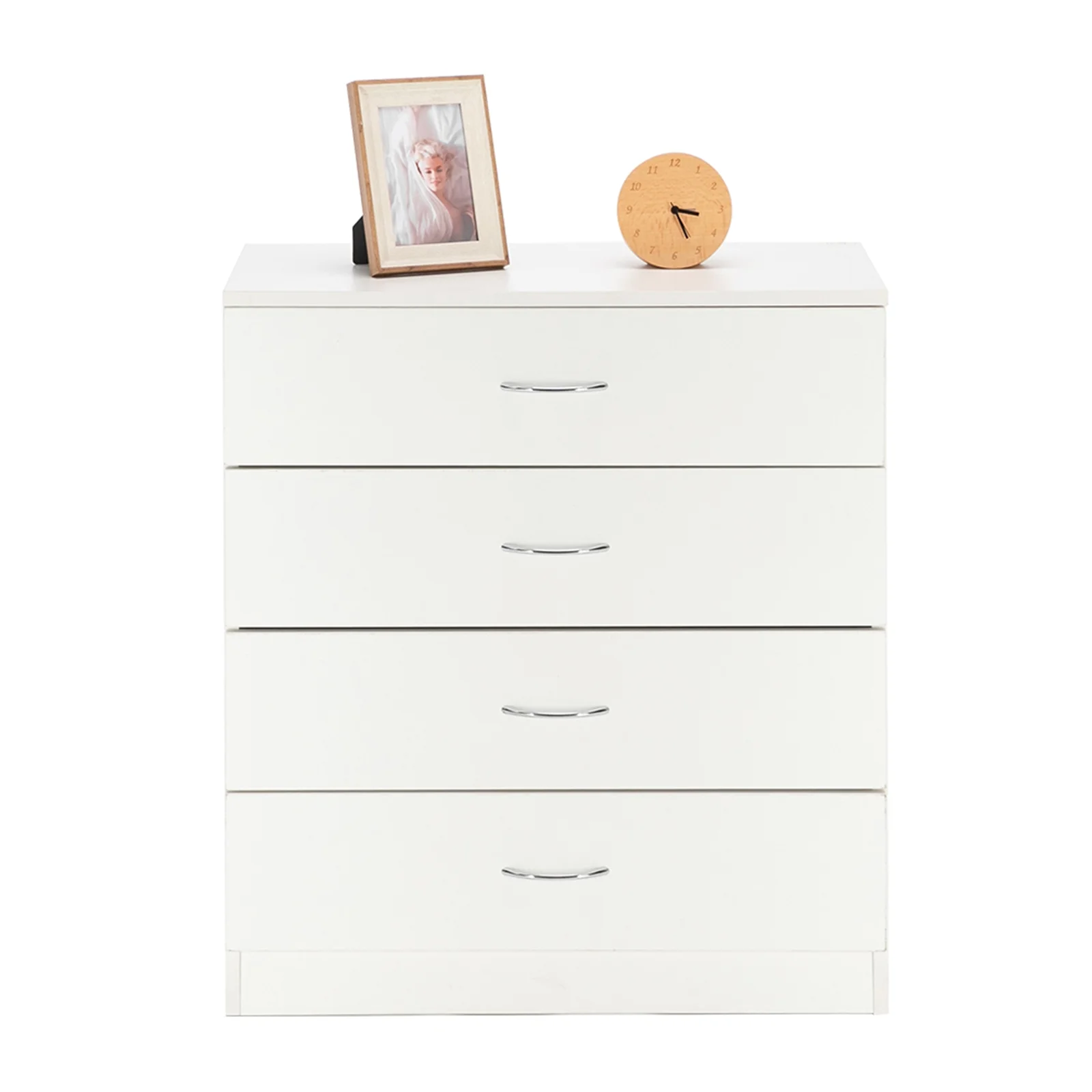 MDF Wood Simple 4-Drawer Dresser White