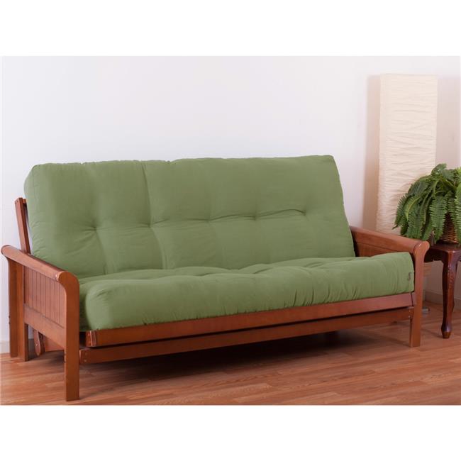 10 in. Renewal Twill Queen Size Futon Mattress, Sage