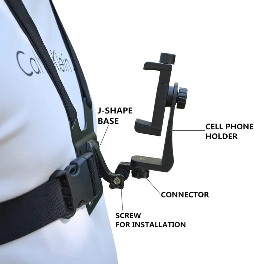 TANSUO Mobile Phone Chest Mount Strap Holder, Chest Mount Harness Strap Mount for Gopro and Action Camera Adjustable