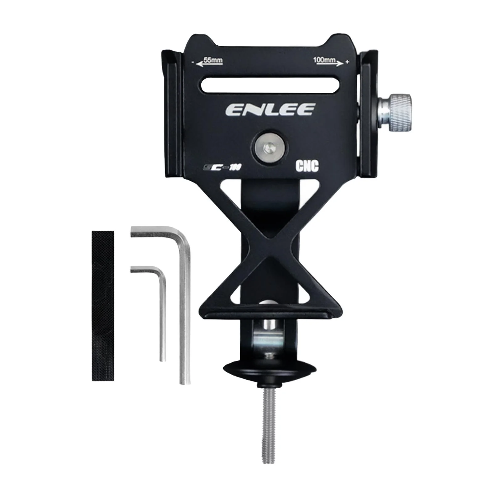 Hellery Phone Holder, Mobile Phone Holder Stem Mount with Protect Pads, Aluminum Alloy, Easy to Install Bike Cellphone Holder